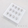 HEART WITH ROUND BEZEL CZ NOSE HOOP BOX 316L SURGICAL STEEL